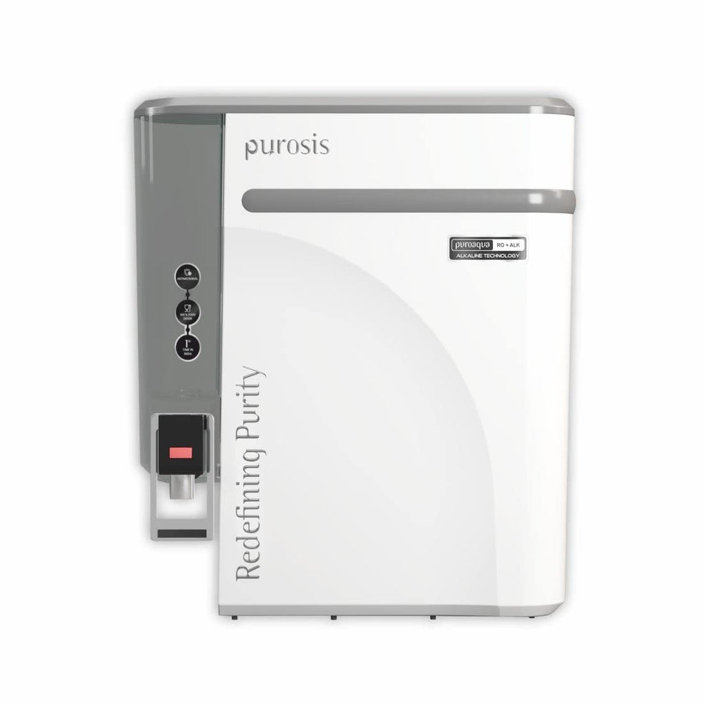 Purosis  Reverse Osmosis (RO) + Alkaline (ALK) Apple White Plastic (9 LTR) Water Purifier, Water Purification, Suitable For Borewell, Tanker, Municipal Water (Apple White)