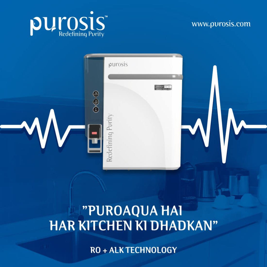 Purosis  Reverse Osmosis (RO) + Alkaline (ALK) Apple White Plastic (9 LTR) Water Purifier, Water Purification, Suitable For Borewell, Tanker, Municipal Water (Apple White)