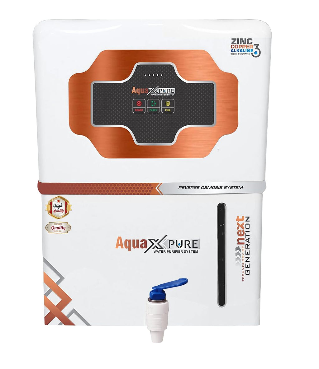 qua X Pure White Ro Water Purifier RO+UV+UF Water Purifier | Copper Zinc Alkaline Technology | Professional Grade Water Purification