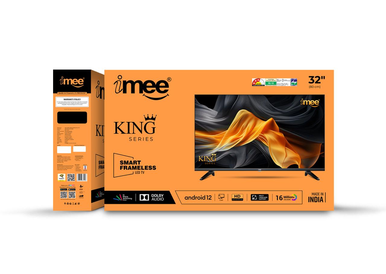 Imee 43 King Series Smart Frameless Led Tv With Bluetooth & 4K Ready | Android 12 | With ARM Cortex Processor | 1GB Ram and 8GB Rom